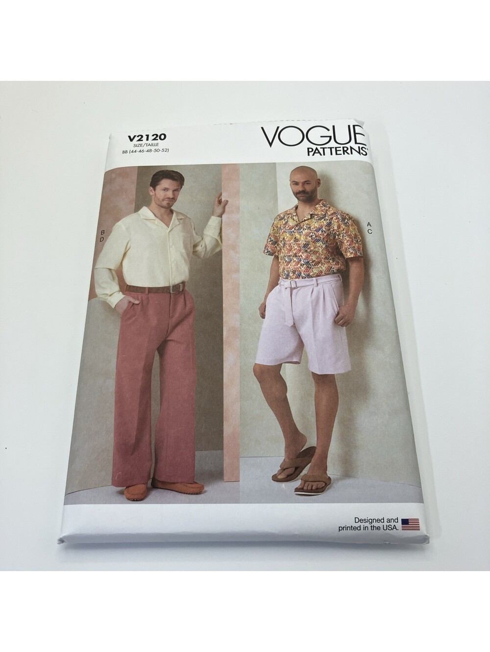 Vogue Mens Sewing Pattern 2120 Shirts, Pants & Shorts New